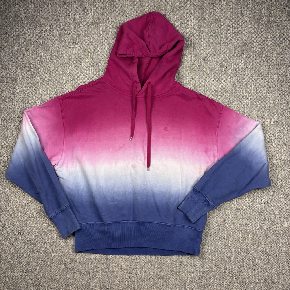 Ralph Lauren PINK/WHITE/BLUE OMBRE Dip Dyed Hoodie Sweatshirt Women's PS